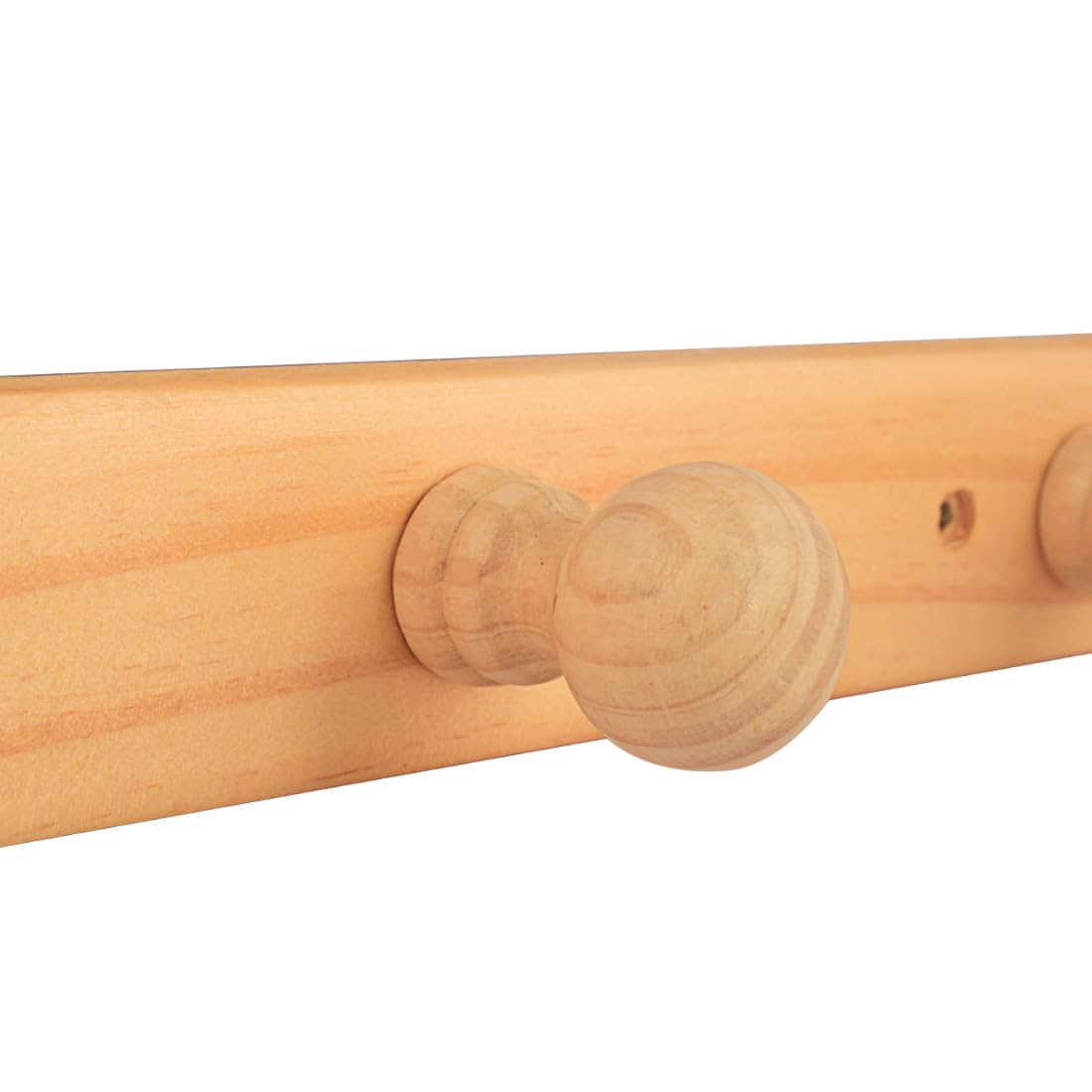 DBlosp Wall Mounted Coat Rack, Wooden 13.85'' Hole to Hole,Bamboo Wall Hook for with 3 Hooks(2-Pack), Modern, Space-Saving Storage Organizer, Natural