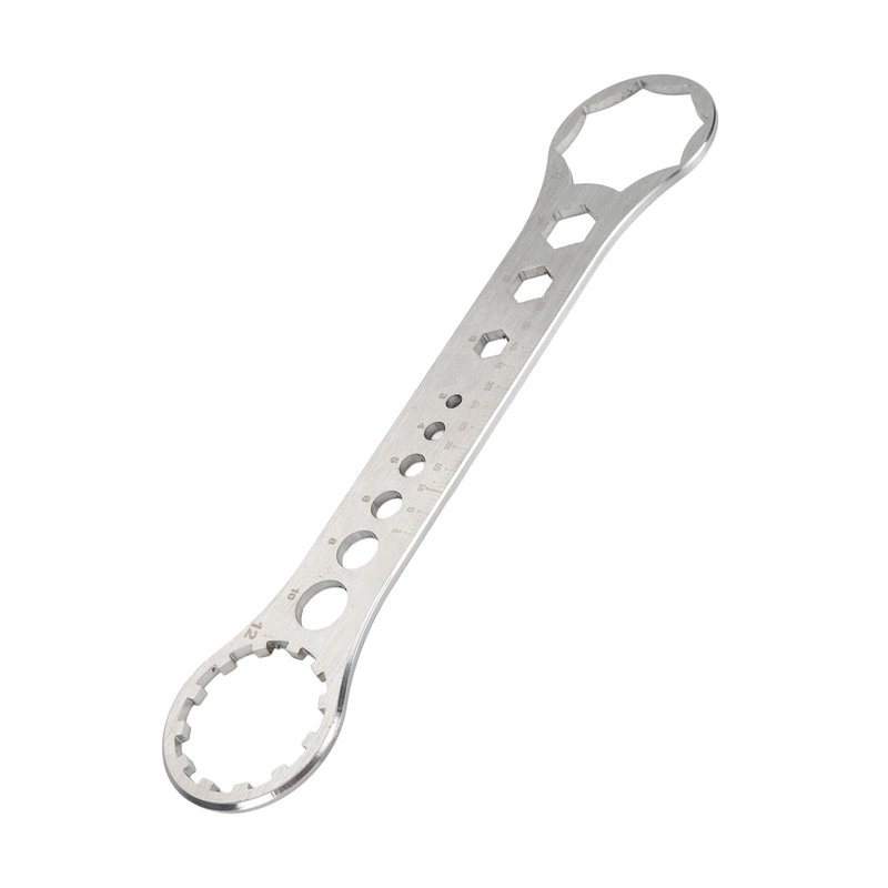 Front Fork Wrench, Durable Stainless Steel 8T-12T Spanner for Precise Mountain Bike Fork Removal Installation, Professional Cycling Maintenance Tool for Mechanics Racers DIY