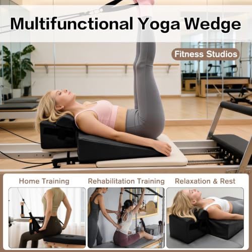 Yoga Wedge Cushion with Neck Support - 13.5° Incline for Exercises