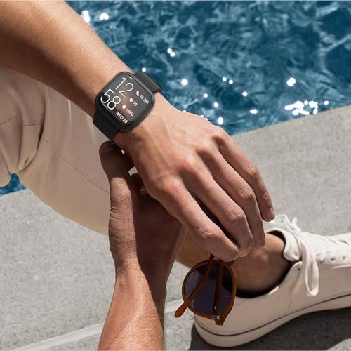 Soft Silicone Sport Replacement Band for Fitbit Versa 2 - Black