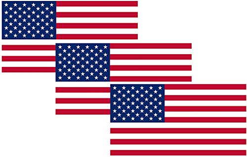 USA Flag Car Decals - 3 Pack Vinyl Bumper Stickers