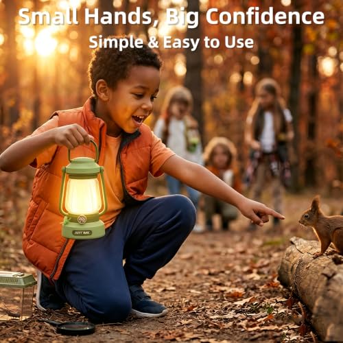 Kids Lantern with 4 Color Dimmable LED & USB-C | Green Butterfly Night Light