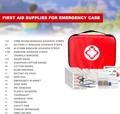 300-Piece Compact First Aid Kit for Home, Travel & Outdoor