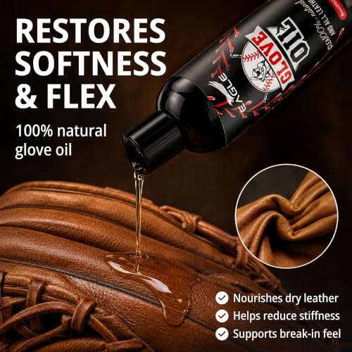 Eagle Baseball Glove Care Kit – Cleaner, Oil & Conditioner with Applicators & Cloth