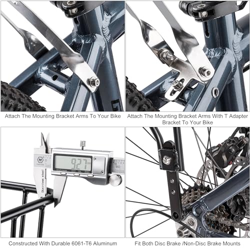 Bike Cargo Rack with Basket - Fits 26”-29” & 700c Wheels