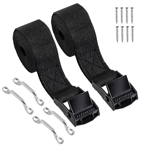 2-Pack 1x4ft Marine Grade Stainless Steel Battery Tie Down Straps for Boats & RVs