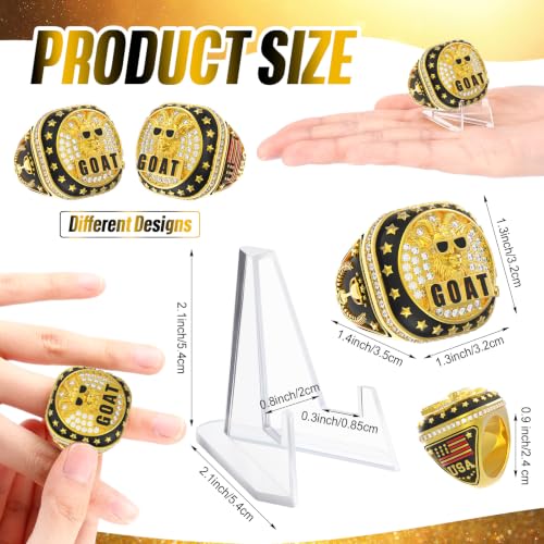 Championship Rings Bulk with Holder - 6 Goat Design