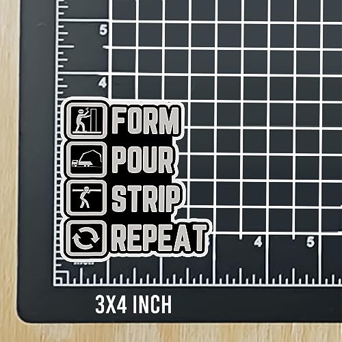 3Pcs Concrete Finisher Stickers, Vinyl, Cartoon, Custom, Construction Stickers, 3x4 inch, Waterproof, Letter Print, Both Indoor & Outdoor, Street Theme
