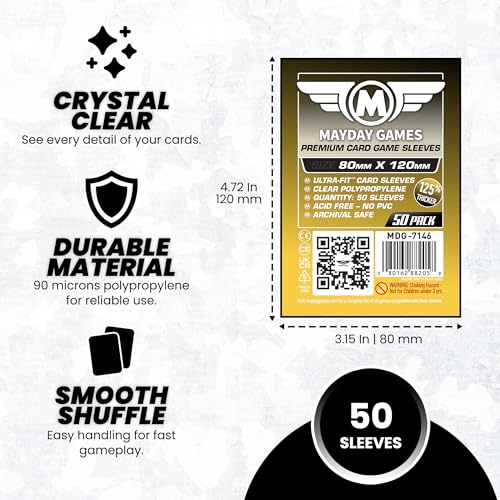 Oversized Card Sleeves 80x120mm - 50 Pack, 90 Micron Thickness