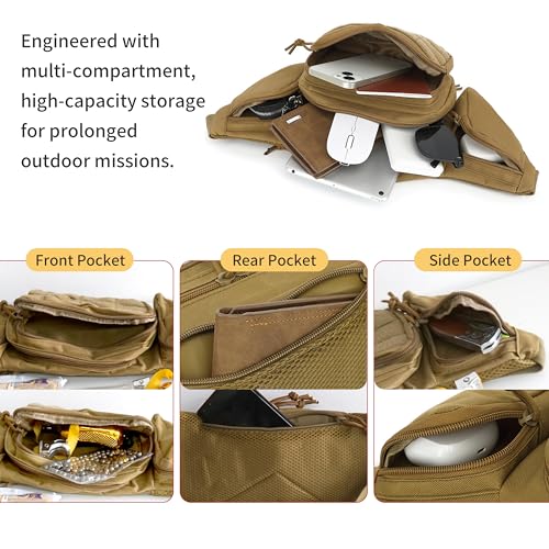 Tactical Waist Pack with Gun Holster - Large Capacity Fanny Pack - Green