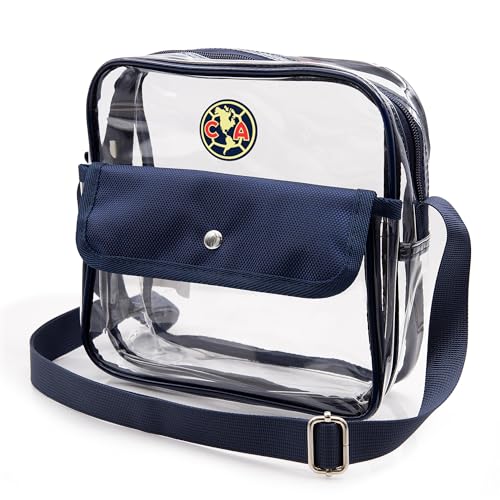 Clear Crossbody Bag - Stadium-Approved with Zipper & Side Pocket - Club America