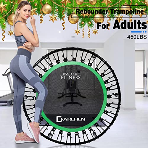 Mini Trampoline for Adults - 450 lbs Indoor Rebounder - Green