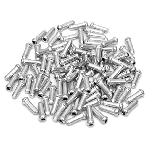 100 Pcs Alloy Bicycle Brake Cable End Caps - Silver