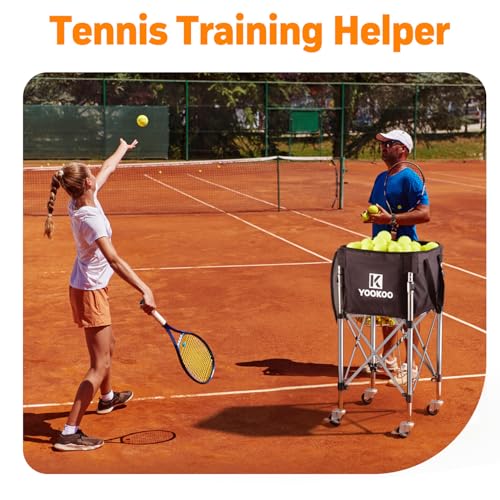 Tennis Ball Hopper for 200 Balls - Adjustable 33-47" Height