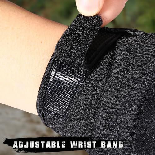 WTACTFUL Black Large Breathable Tactical Full Finger Gloves for Men