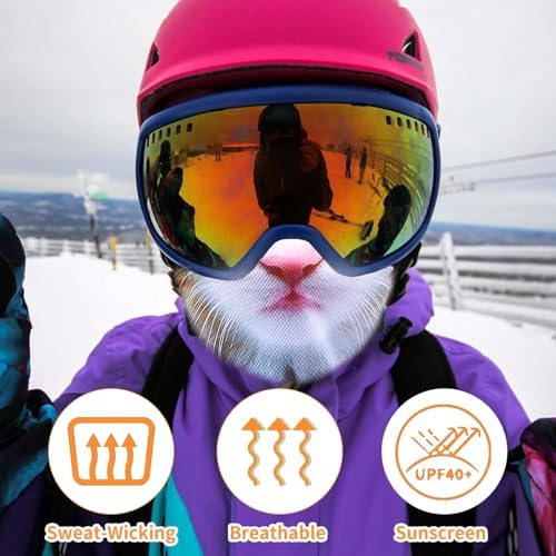 3D Cat Ear Balaclava Ski Mask - Windproof Thermal Face Mask for Outdoor Sports