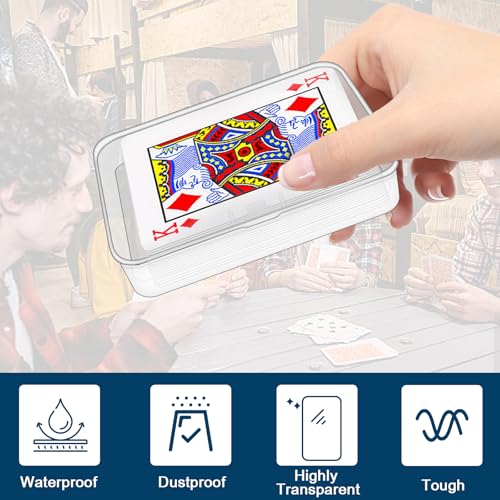 4 Pack Clear Plastic Card Deck Box - Durable Snap Closure