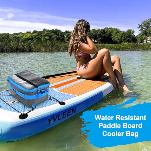YVLEEN Blue Paddle Board Cooler Bag Waterproof SUP Cooler with Mesh Pocket
