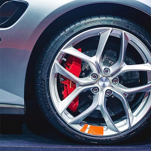 Orange Wheel Rim Decal Stripes - 8 Pcs Car Stickers for 18-21 Inch Wheels