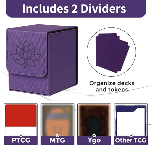 Zettokete Purple Lotus Commander Deck Box Holds 100+ Double-Sleeved Cards
