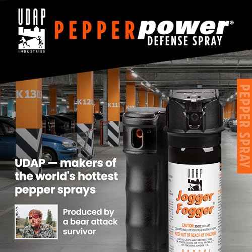UDAP Pepper Power Jogger Fogger OC Compact Self Defense Pepper Spray with Holster, Clip and Mini Keychain, Travel Size for Runners, PSD, 5 Piece Pack