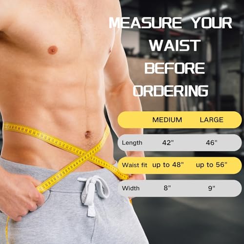 Waist Trimmer Belt for Men & Women - Solid Black, Medium Size