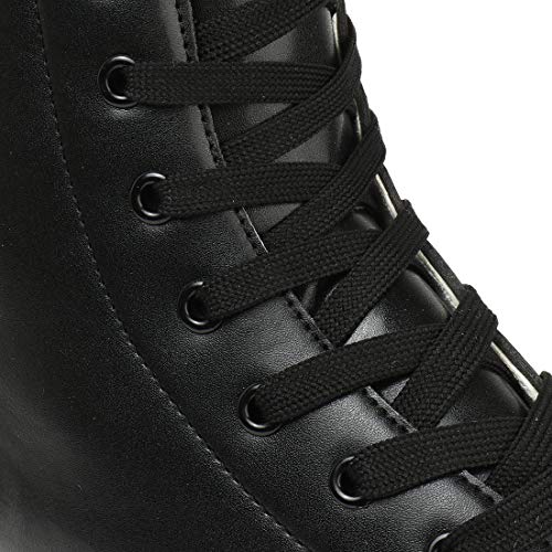 XUDREZ Double Row Roller Skates for Women Men Black Flash Wheel Size 8.5 Women 7 Men