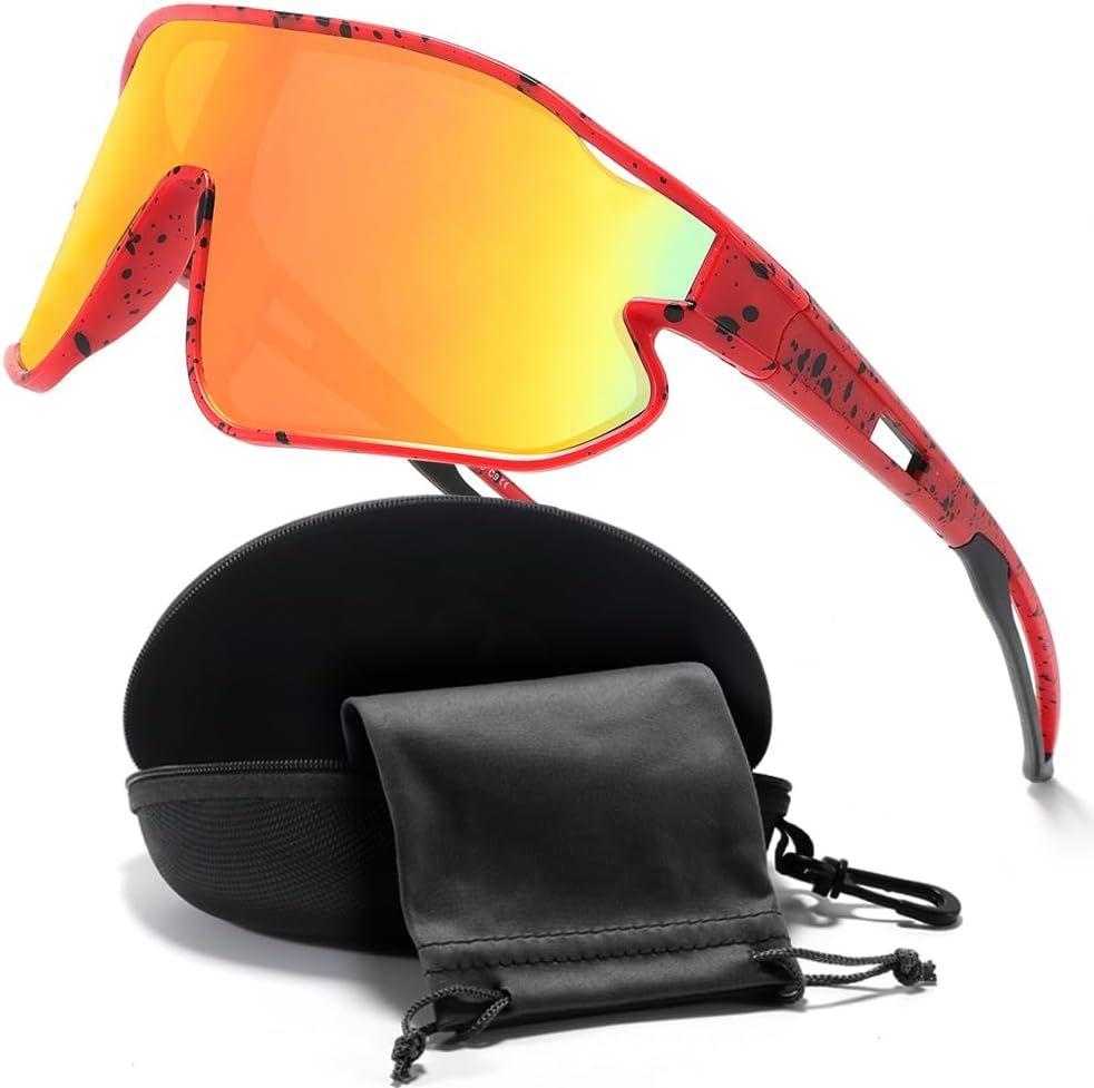Skiennix Unisex Youth Cycling Sunglasses - UV400 Wraparound Baseball Shades for Outdoor & Indoor Sports