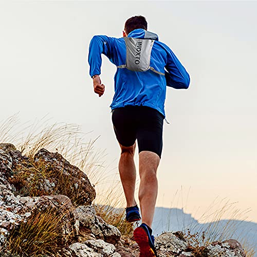 Lightweight Hydration Vest Backpack with 1.5L Bladder - Light Gray & Dark Blue
