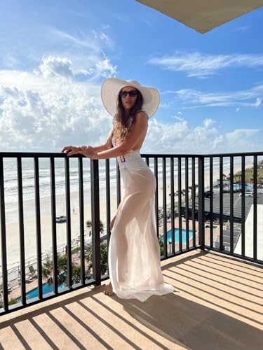 Chiffon Sarong Swimsuit Coverup - Beach Wrap - One Size - White