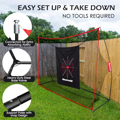 10x7ft Heavy Duty Golf Practice Net with Mat and Accessories