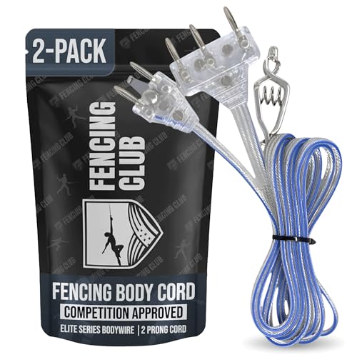 Fencing Foil/Saber Body Cord - Elite Series 2 Prong Cord (2 Pack)