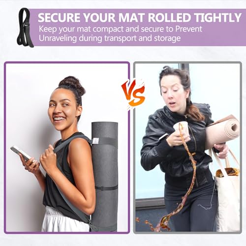 Yoga Mat Carrier Strap - Adjustable Thick Sling for Large Mats - Grey