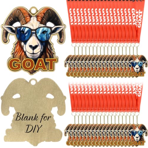 Goat Medals Bulk - 12 Pcs 2.56" Sport Winner Trophies with Neck Ribbons