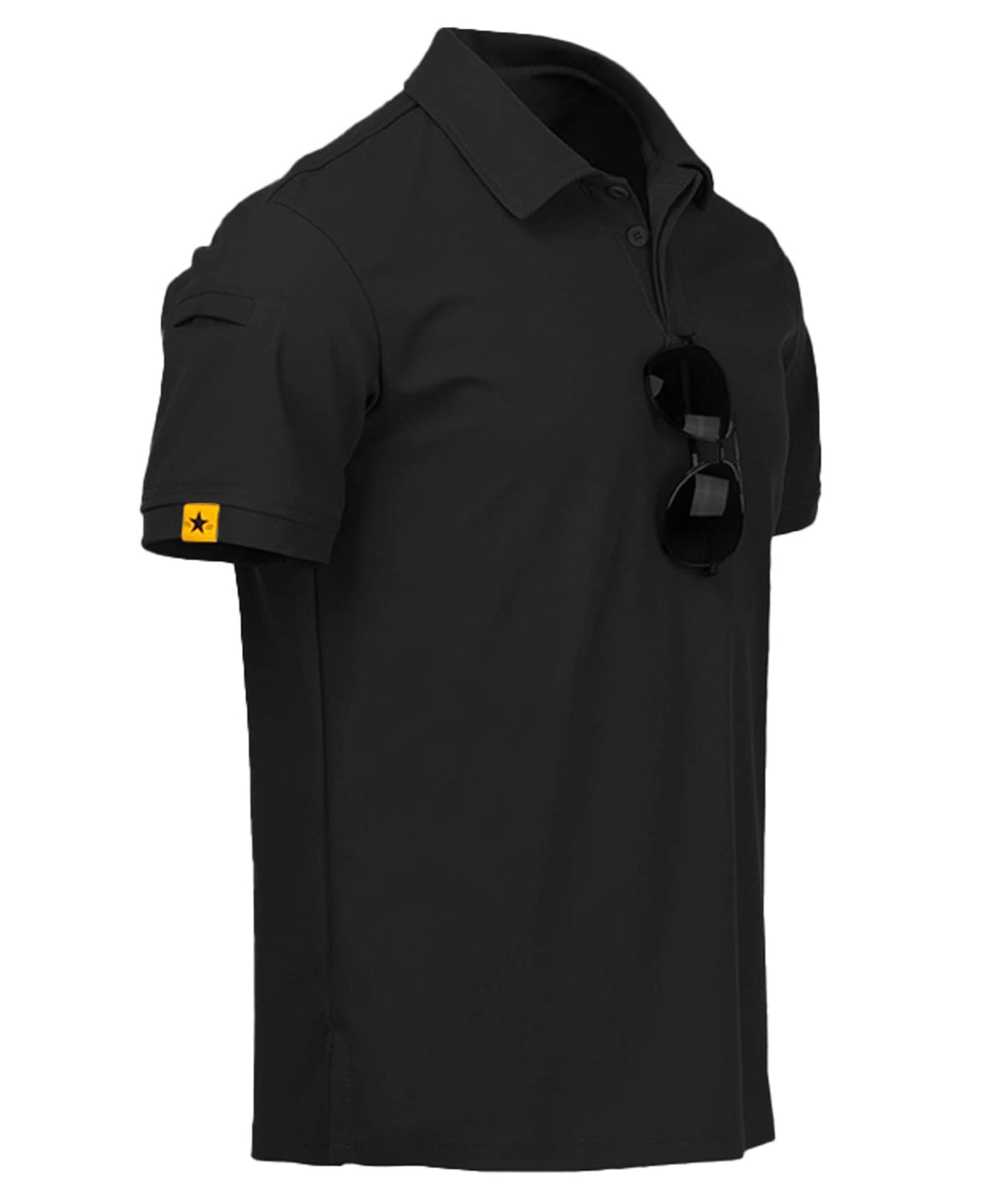 V VALANCH Black Polo Shirts for Men Short Sleeve Moisture Wicking Golf Polo Collared Sport Tennis Shirts,Black,XL