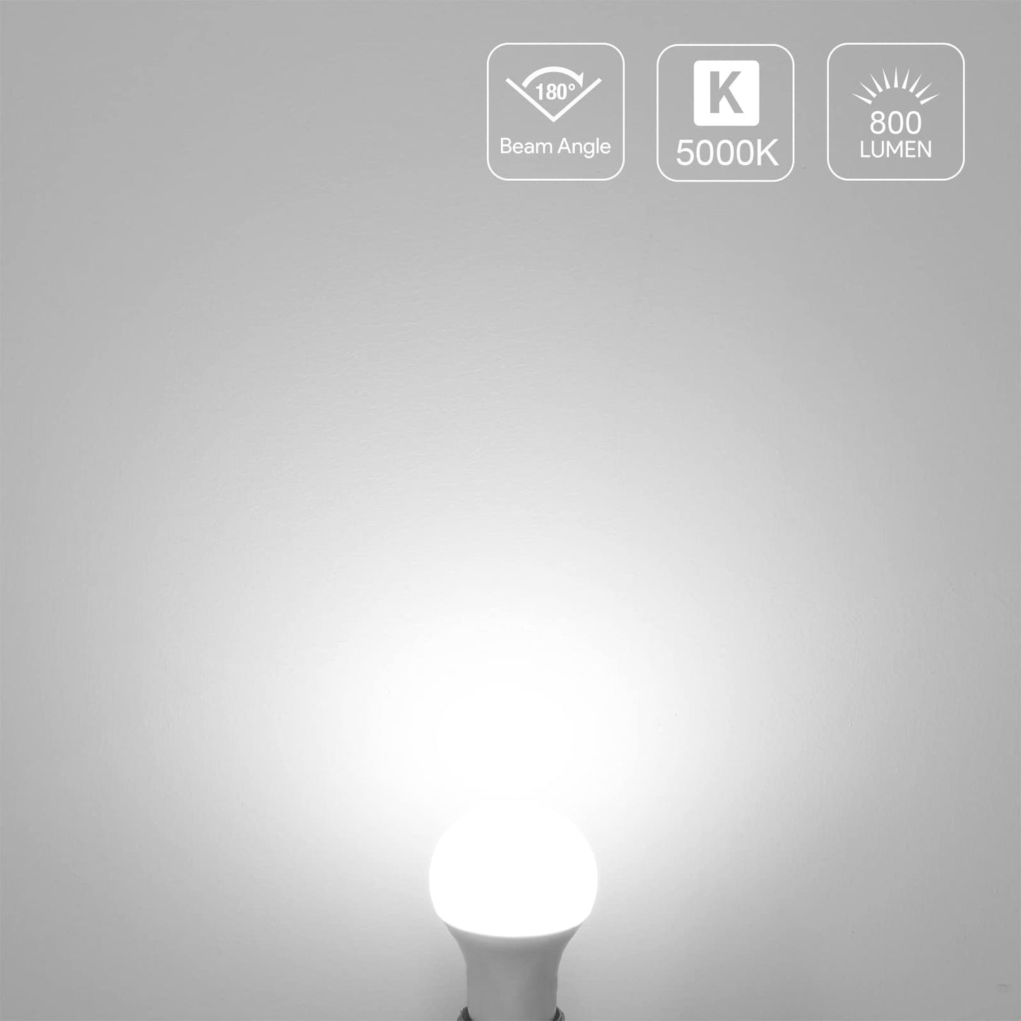 Lepro LED Light Bulbs 60 Watt Equivalent, 9W 800 Lumens Non-Dimmable, Daylight White 5000K, A19 E26 Standard Medium Base, 10000 Hour Lifetime 10 Count (Pack of 1)