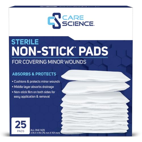 Non-Stick First Aid Pads - 3x4 Inch, 25 Count