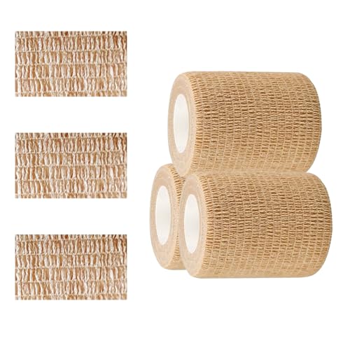 Self-Adhesive Bandage Wraps - 3 Pack, 2" x 5 Yards for Pets & Sports