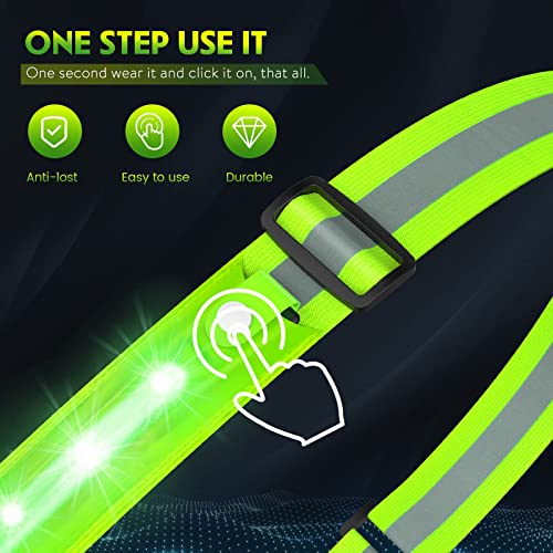 Rechargeable LED Reflective Sash - High Visibility Safety Gear for Night Walking, Running, Biking