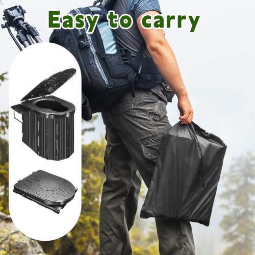 GGC 15-Inch Portable Camping Toilet | Foldable Heavy-Duty Potty for Adults