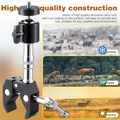 HappyAlley 2Pcs T Post Trail Camera Mounts, Rotatable 360° Adjustable Brackets