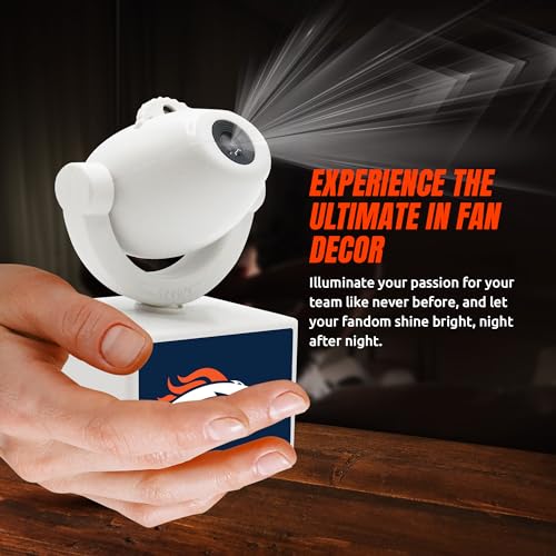 Denver Broncos LED Mini Spotlight Projector - Adjustable & Rechargeable