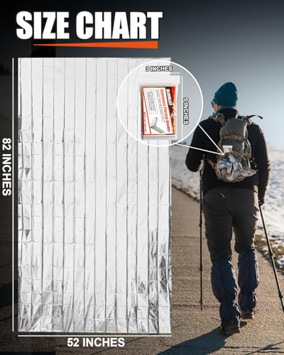 Emergency Mylar Thermal Blankets - 5-Pack Waterproof Survival Gear
