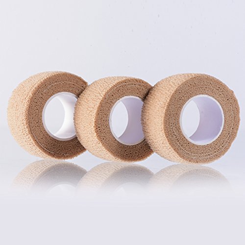 Self-Adherent Sports Tape - 12 Rolls, 1" x 5 Yards - Skin Color