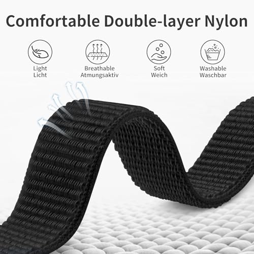 Elastic Nylon Sport Arm/Ankle Band - Dark Black for Fitbit Versa & Sense