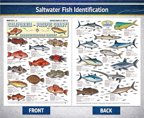 Waterproof Saltwater Fish Identification Chart - Pacific Coast Guide