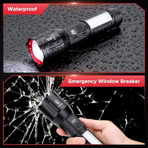 XL 2 Pack Rechargeable 1,500,000 Lumen LED Flashlights with 6 Modes, Zoom, COB Side Light – Sogidon