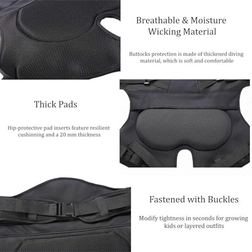20mm Thick Padded Hip Protector Shorts for Ice Skating & Snowboarding