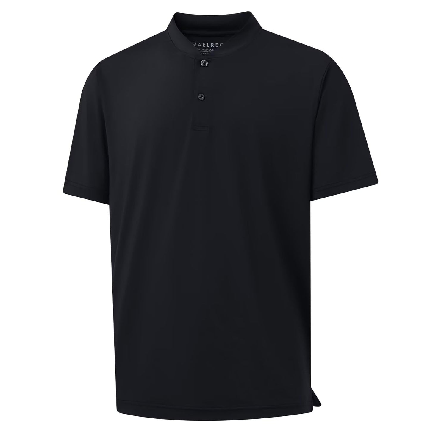 Mens Golf Polo Shirt Short Sleeve Dry Fit Lightweight Moisture Wicking Breathable Casual Collarless Shirts for Men Black