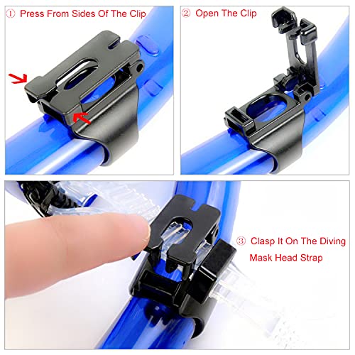 Universal Scuba Snorkel Keeper - 2 Pieces Plastic Mask Strap Retainer
